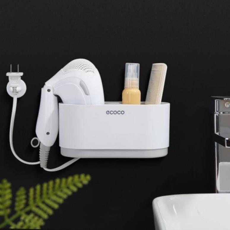 Kệ cắm máy sấy, Lược sấy , đựng đồ nhà tắm đa năng Ecoco1811