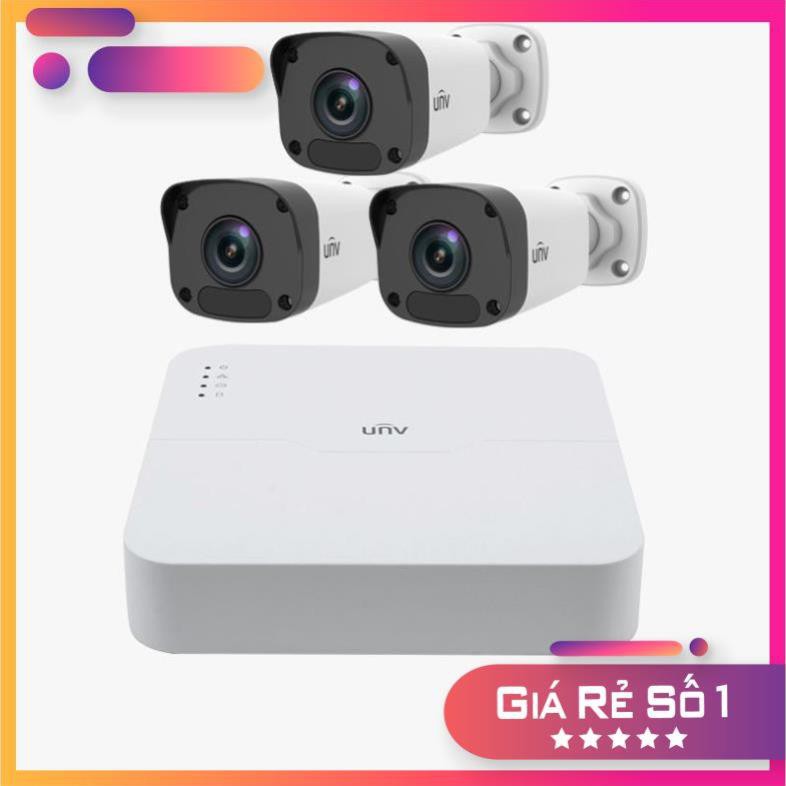 [Hàng chính hãng]  Bộ KIT 4 Camera UNV IP 2.0Mpx FULL HD 1080P gồm  ĐẦU GHI+ 4 CAM + Ổ CỨNG, 4 cổng POE dễ dàng lắp đặt