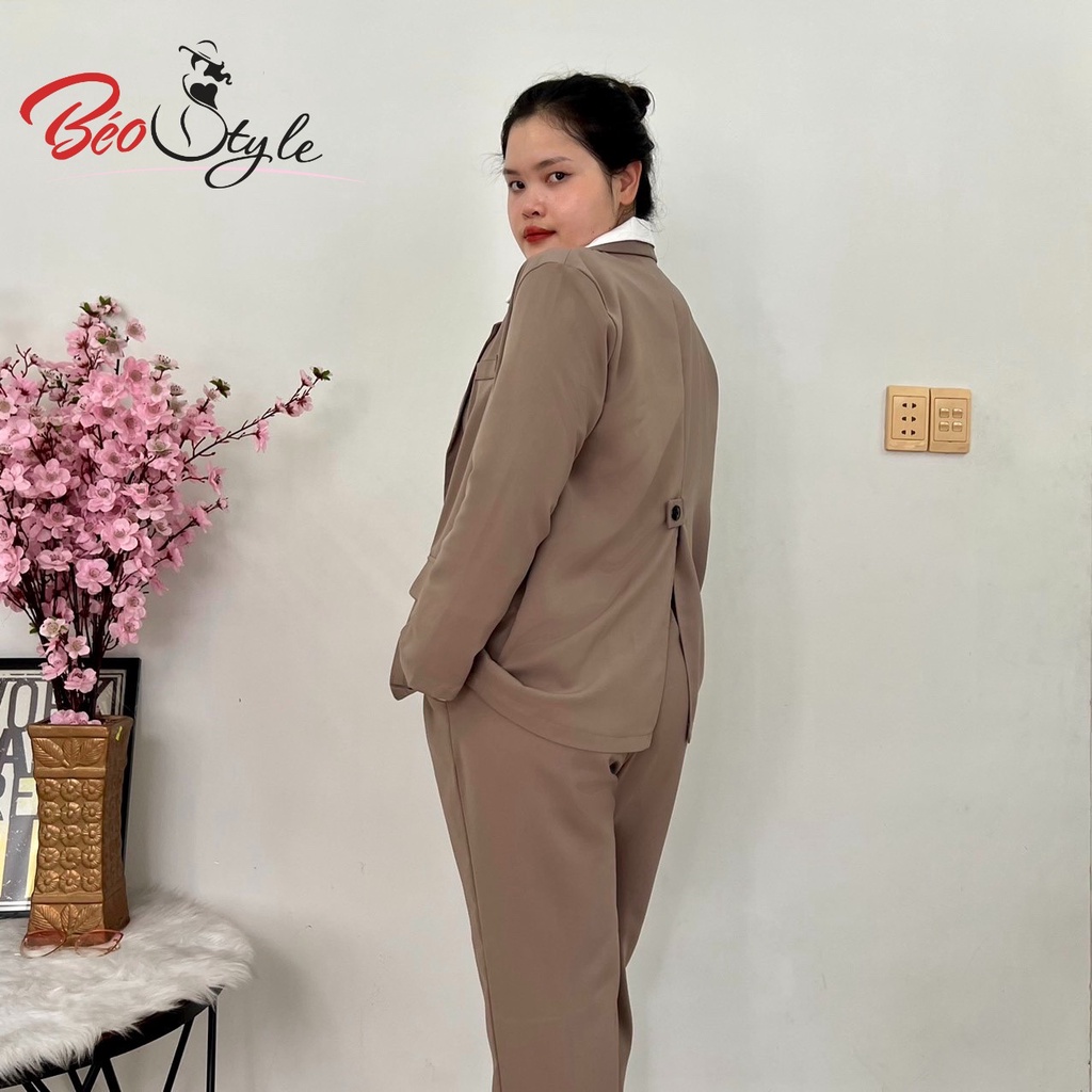 Áo blazer tay dài có xẻ tà phía sau Bigsize - Dành cho nàg mũm mĩm từ 45-95kg- Mặc đi tiệc , đi chơi, dạo phố , công sở