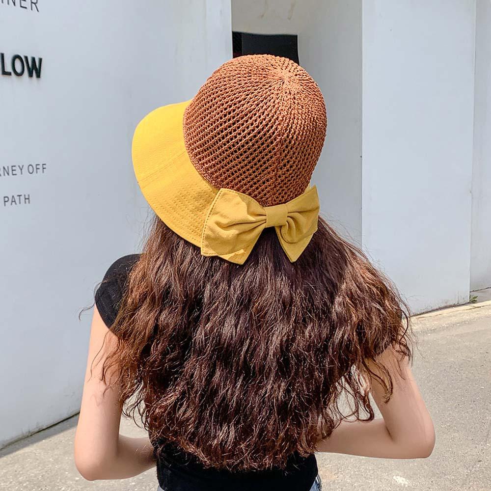 DARNELL Mũ Bucket Vải Chống Tia Cực Tím Thắt Nơ Cá Tính Phong Cách Nhật Bản Cho Nữ