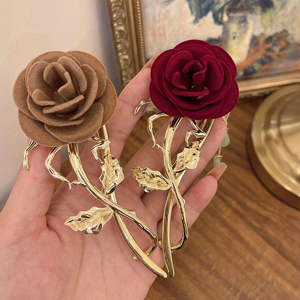 Kẹp Tóc Hình Cành Hoa Hồng Sang Trọng WMES15H