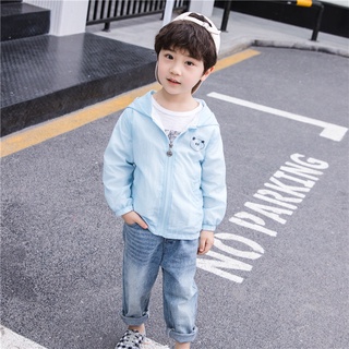 Áo Chống Nắng Cho Bé In Hình Gấu Sieuu Cute, Áo Khoác Cho Bé Trai