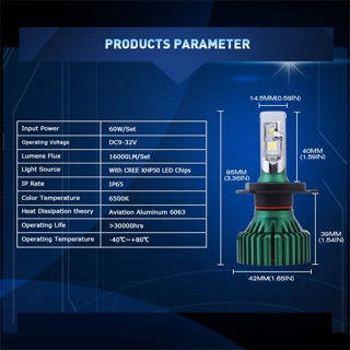 Bóng đèn pha LED NOVSIGHT H4 HB2 9003 CREE LED Chips