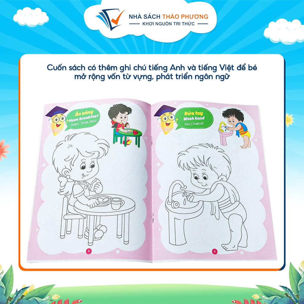 Sách - Bộ tô màu 3-4 tuổi song ngữ Anh-Việt