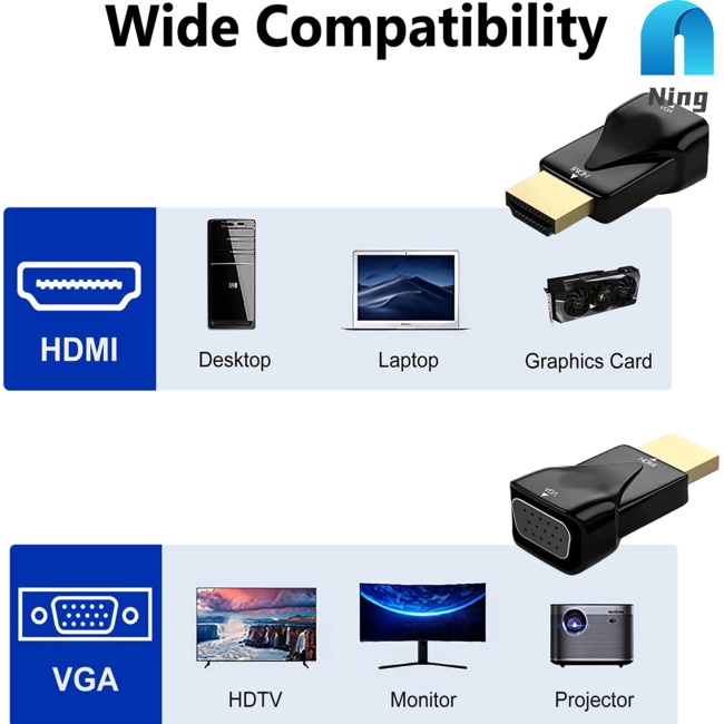 Cáp Chuyển Đổi Hdmi Sang Vga Chuyên Dụng Cho Màn Hình Máy Tính / Máy Chiếu / Laptop