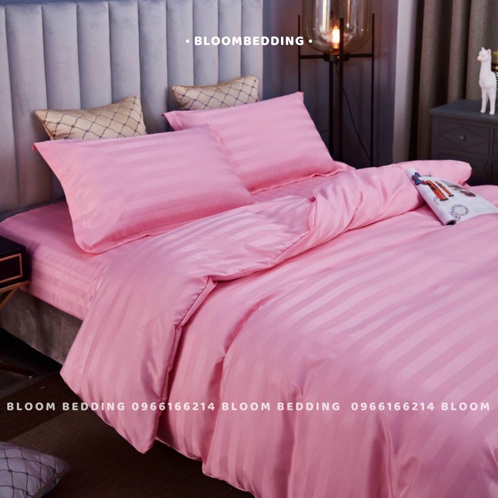 (Có sẵn) Set Chăn Ga Gối Khách Sạn Cotton 3F - Hồng (Hàng loại 1) - Bloom Bedding