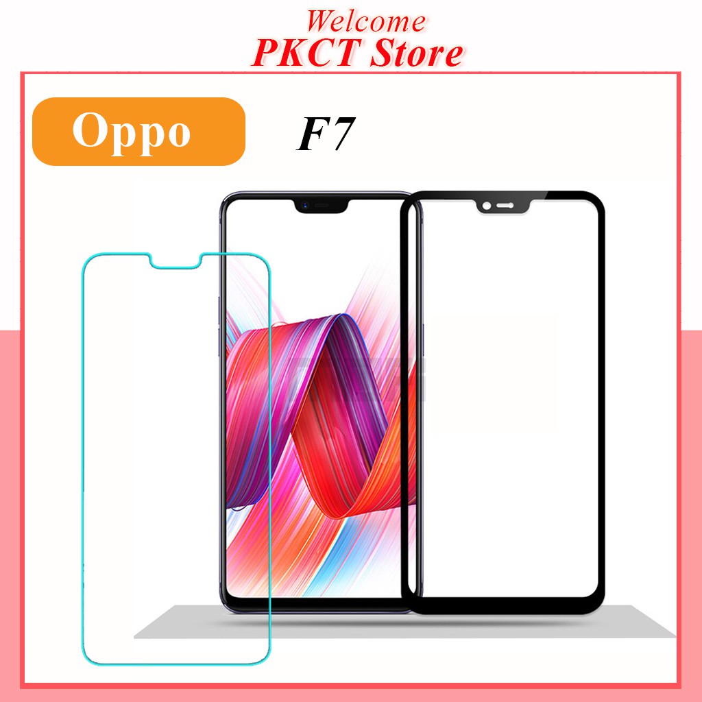 Kính cường lực Oppo F7 A3s Full màn cao cấp chống rơi vỡ tặng kèm khăn lau màn hình