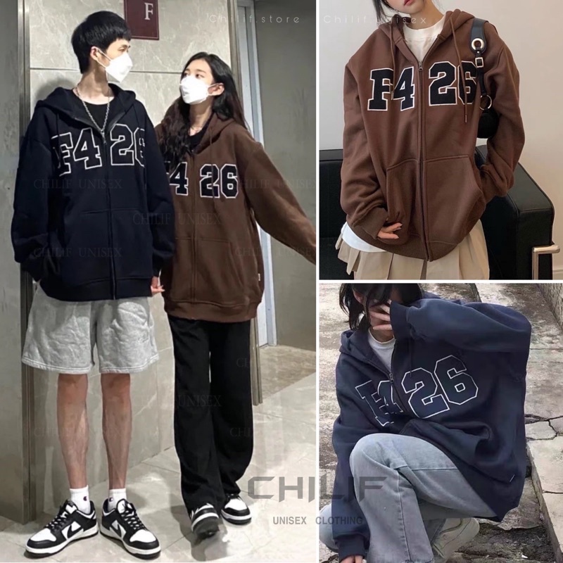 Áo Khoác nỉ zip F4-26 / Áo khoác dây kéo unisex nỉ bông ấm mịn cực đẹp