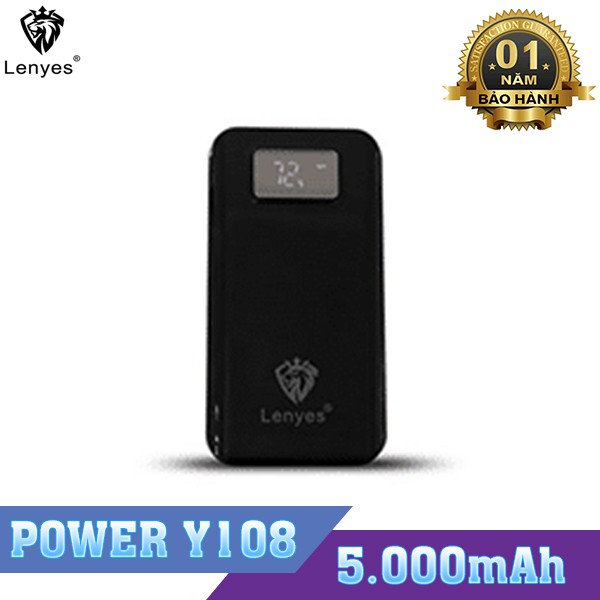 [Mã SKAMSALE03 giảm 10% đơn 200k] Pin Sạc Dự Phòng Lenyes Y108 5000mAh - Cao Cấp Và Chính Hãng