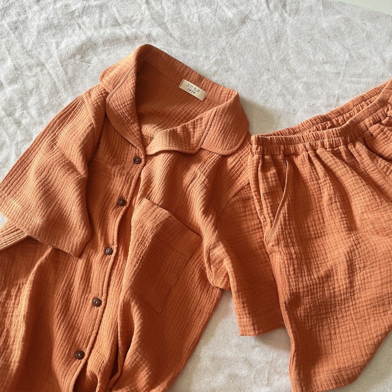 Bộ pyjama đùi muslin