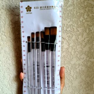 Bộ cọ vẽ thân mềm trong đầu bè 6 cây lông mềm