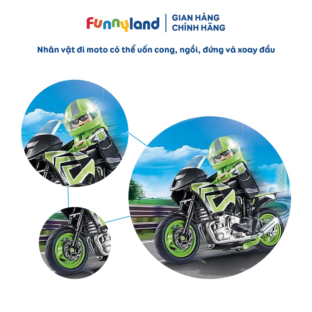 Đồ chơi nhập vai Playmobil Xe moto và người lái