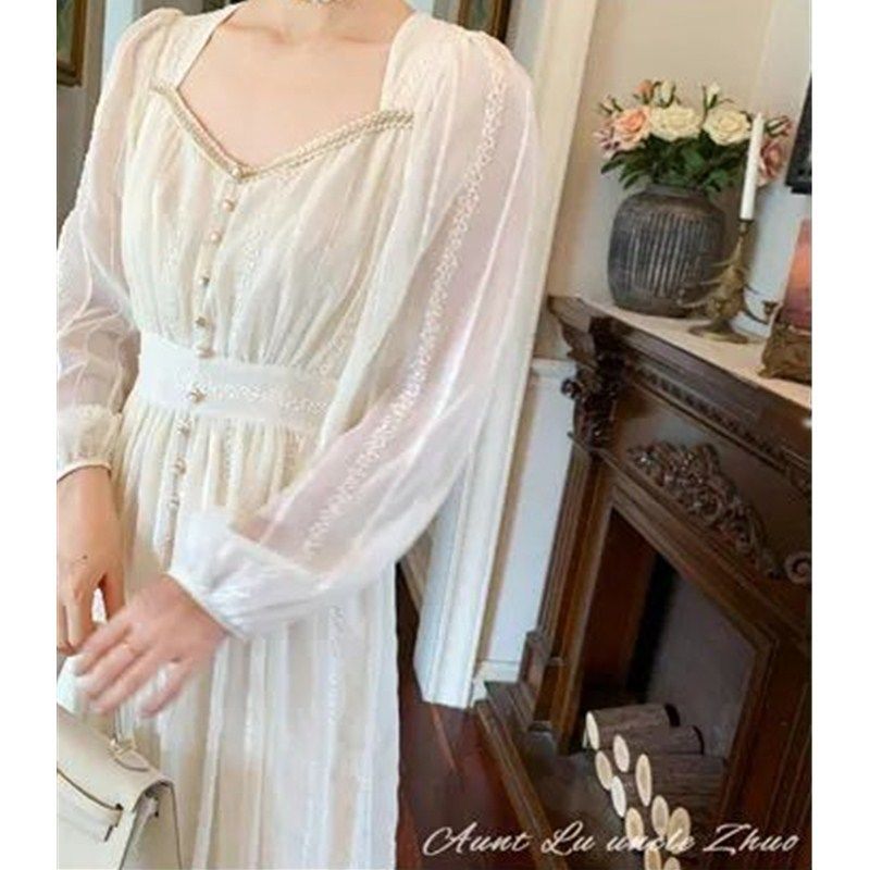 Đầm maxi dài tay cổ V thanh lịch thời trang mùa hè cỡ S-XL cho nữ