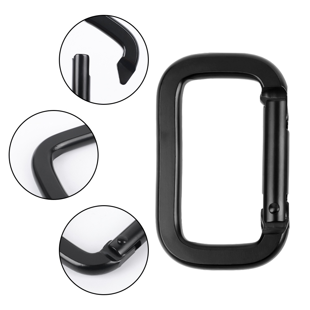 Móc Khóa Mini Hình Vuông Bằng Hợp Kim Nhôm Đa Năng Màu Đen
