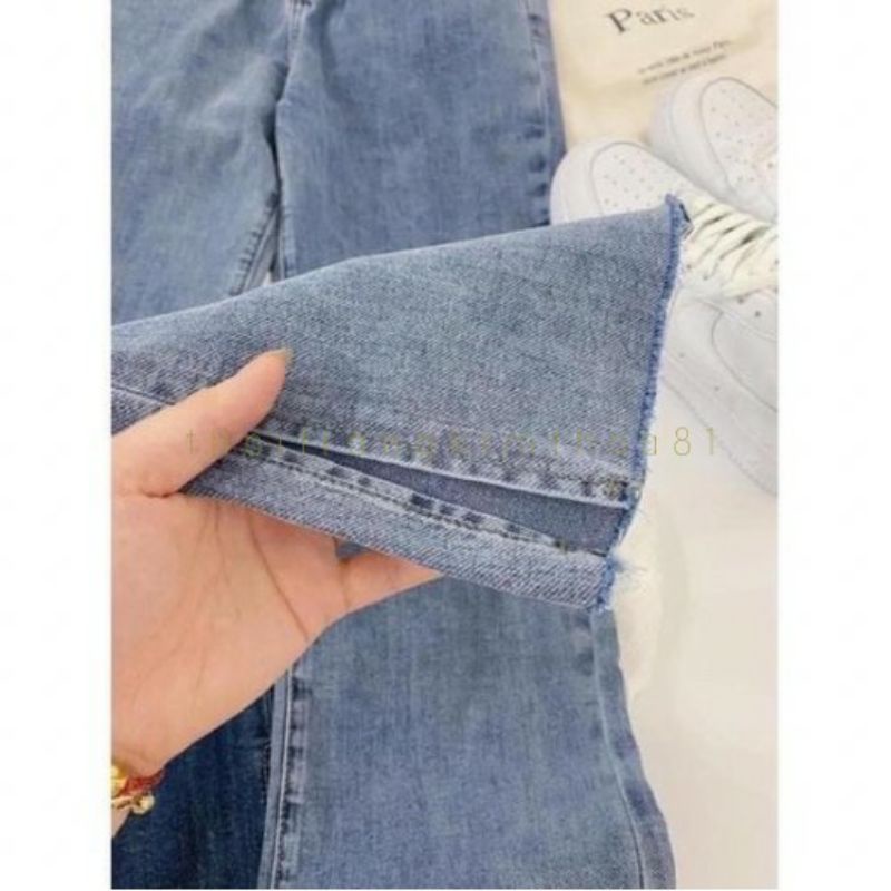 Quần jeans nữ, suông rộng, ống đứng giãn xịn cạp cao | BigBuy360 - bigbuy360.vn