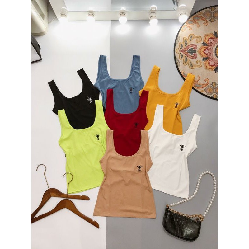 Áo ba lỗ nữ hình logo chất đẹp co dãn 4 chiều nhiều màu sắc