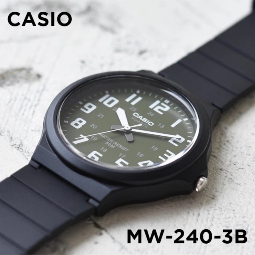 Đồng hồ nam dây nhựa Casio chính hãng Anh Khuê MW-240-3BVDF