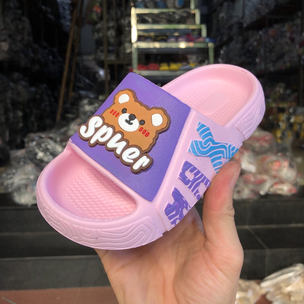 Dép lê bản sục bánh mì con gấu cho bé gái bé trai trẻ em, xốp siêu nhẹ eva 1278