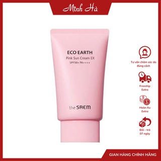 Kem chống nắng The Saem Eco Earth Pink Sun Cream SPF50+ 50g - MINH HÀ official thumbnail
