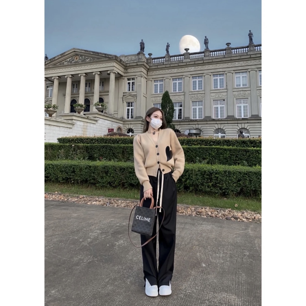 Áo Len Tay Dài Cổ Chữ V Thời Trang Phong Cách Hàn Quốc Cho Nữ