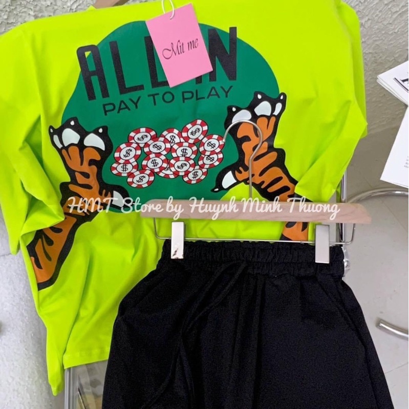 SET QUẦN SUÔNG ÁO THUN COTTON ĐÁNG YÊU KÈM HÌNH THẬT