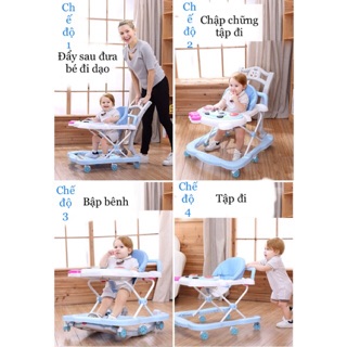 Xe Tập Đi Gấp Gọn 4 in 1 [FREESHIP] Xe Tập Đi Gấp Gọn Đa Chức Năng