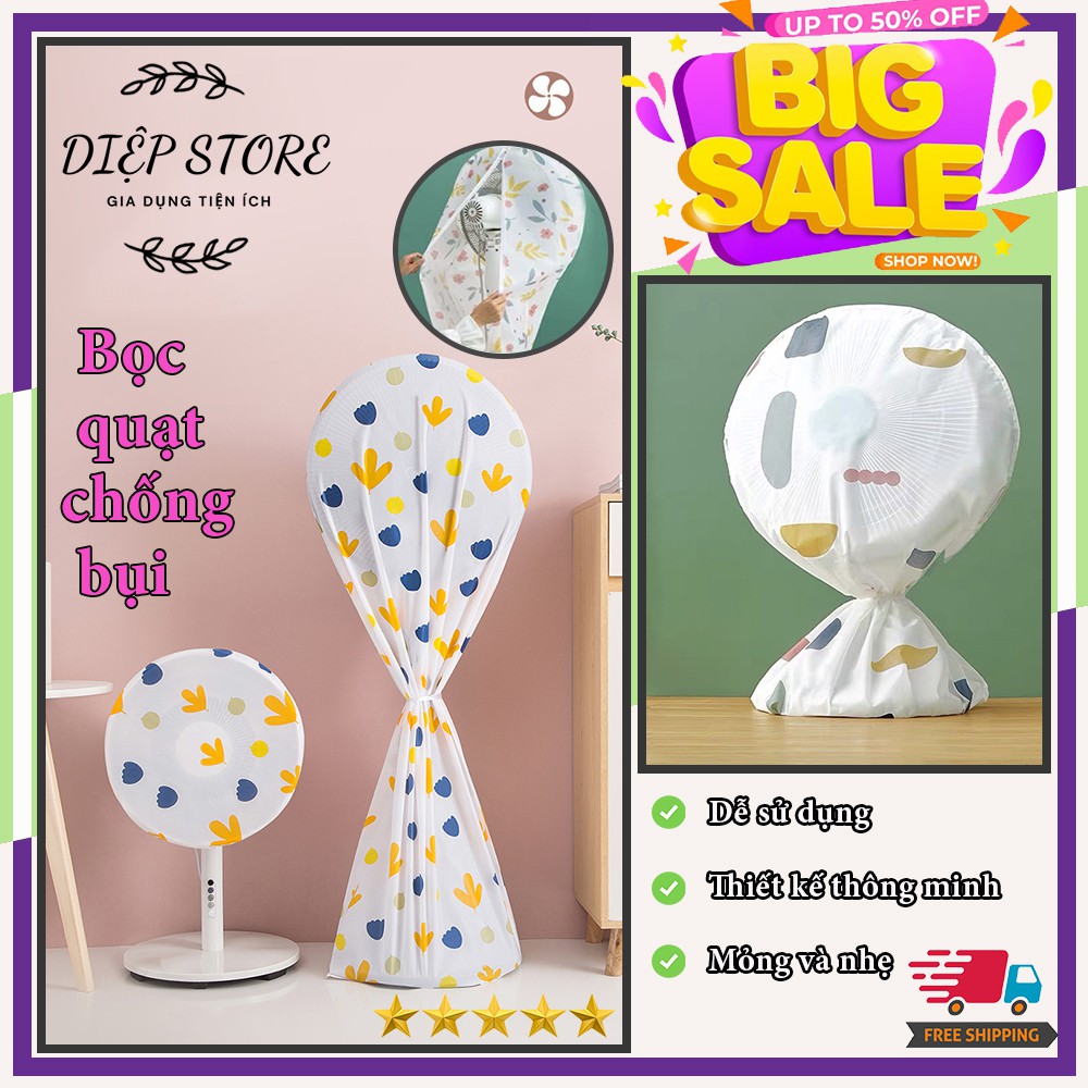 Bọc quạt -Túi bọc quạt ❤️SALE❤️ Bọc quạt chống bụi -bẩn chất liệu siêu nhẹ tiện lợi bảo quản quạt máy gia đình bạn