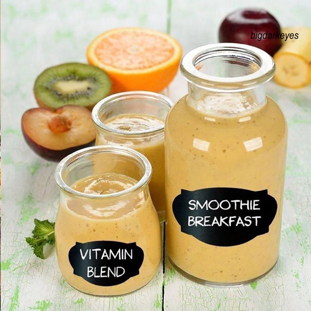 Set 36 Miếng Dán Nhãn Màu Đen Chống Nước Dùng Để Trang Trí Lọ Trong Nhà Bếp