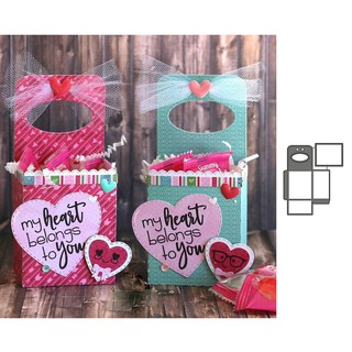 Khuôn Cắt Giấy Làm Từ Kim Loại Hình Hộp Quà Kẹo DIY