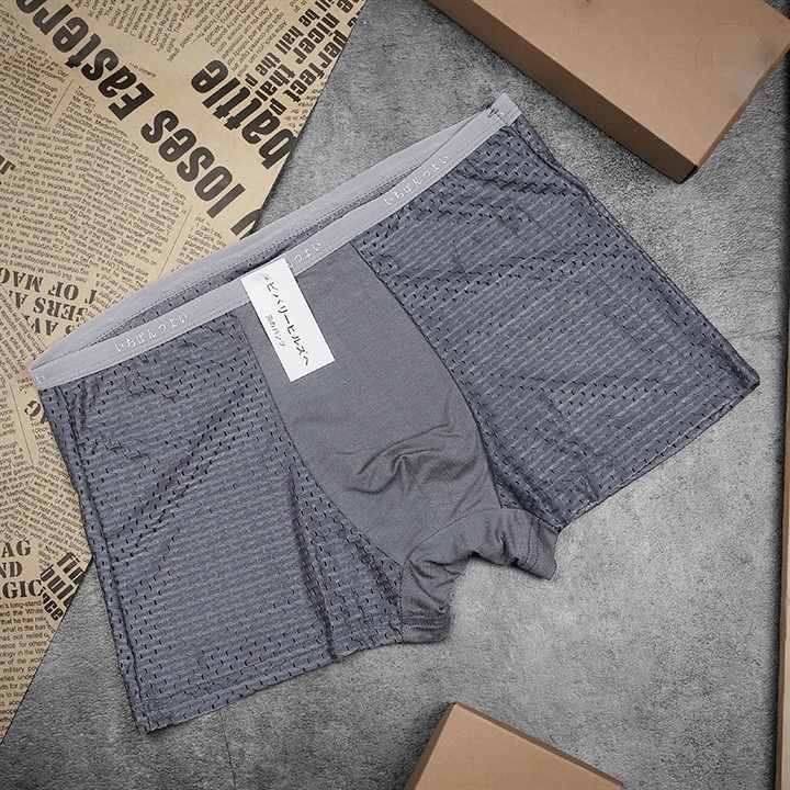 Bộ 4 quần boxer thông hơi nam cao cấp - chất liệu lưới thông hơi cực mát - quần sịp đùi nam - co giãn 4 chiều rất tốt