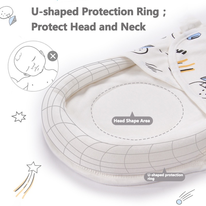 Chăn cho bé sơ sinh Chăn quấn cho bé ủ kén cho bé sơ sinh Bông 0-6 tháng Phóng to hỗ trợ cổ