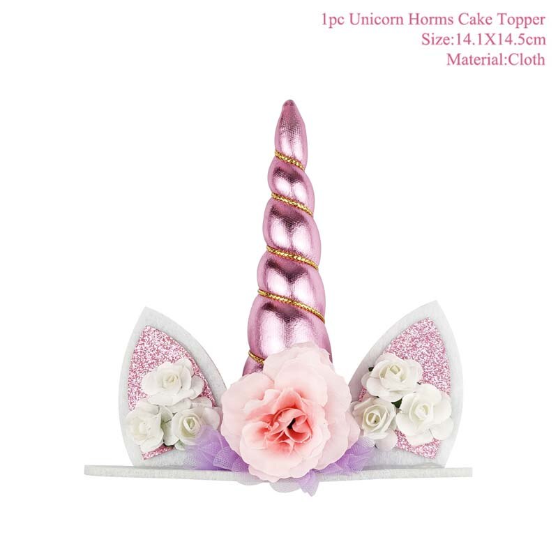 Set 24 phụ kiện trang trí bánh cupcake hình kỳ lân dễ thương xinh xắn
