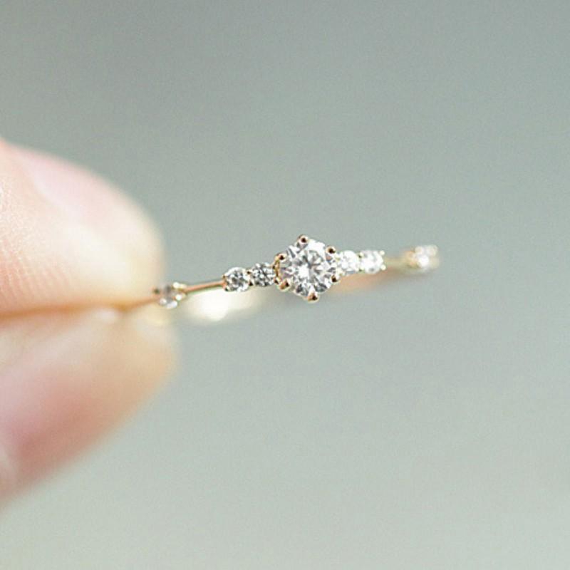 Nhẫn mạ vàng đính đá xinh xắn cho nữ