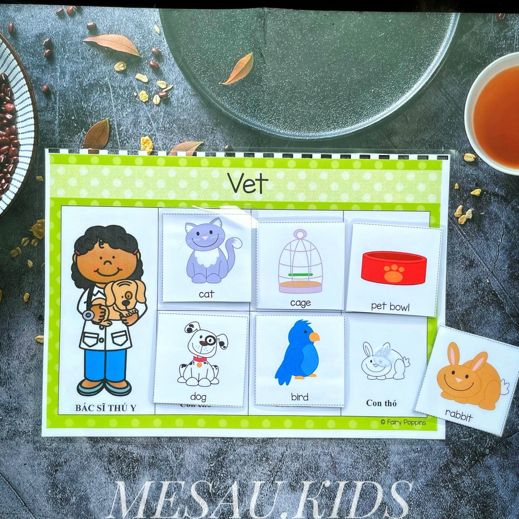Học Liệu Bóc Dán Montessori MESAUKIDS Đồ Chơi Giáo Dục NGHỀ NGHIỆP Đồ Chơi Phát Triển Trí Tuệ Cho Bé