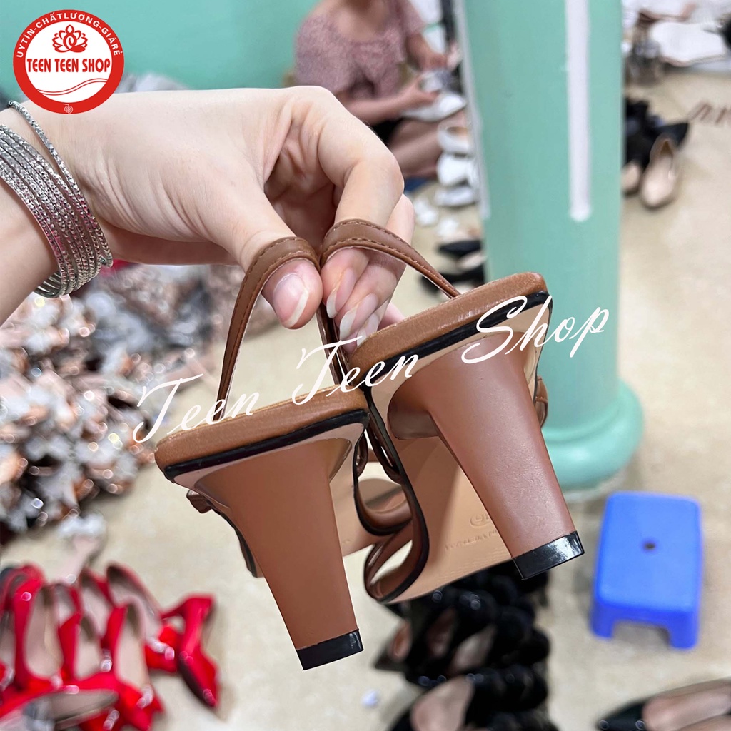 Giày sandal nữ cao gót cao 6 cm, mũi vuông quai mảnh mềm mại dễ đi, Teen Teen Shop mã Sandal12cao6P