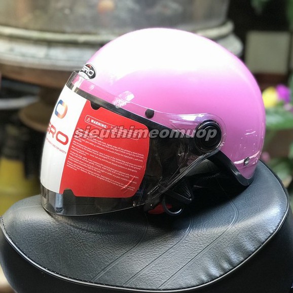 Nón bảo hiểm NỬA ĐẦU có kính nam,nữ GRO - nhiều màu - kính dài che đến cằm