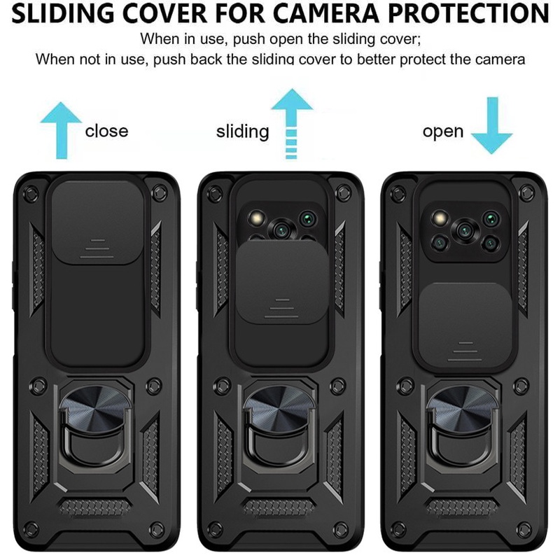 Ốp điện thoại kiểu giáp bảo vệ camera cho Xiaomi POCO X3 NFC M3 Pro F3 M2 GT 5G