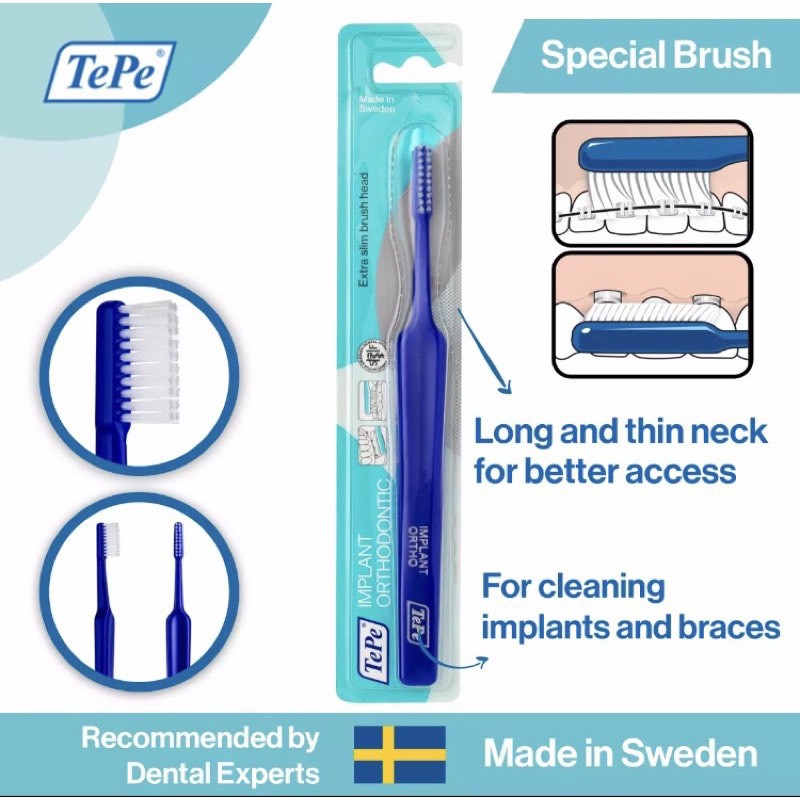 Bàn chải đánh răng cho người niềng răng và có răng Implant Tepe Implant/Orthodontic