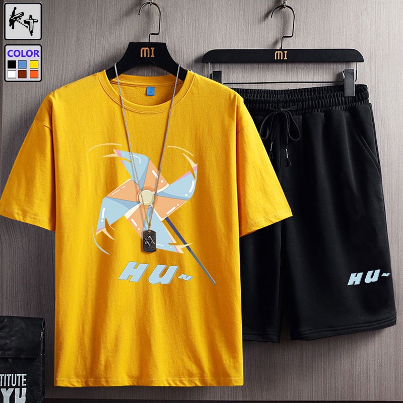 Set áo thun tay ngắn + quần short KT Z6023 thời trang Hàn Quốc dành cho nam