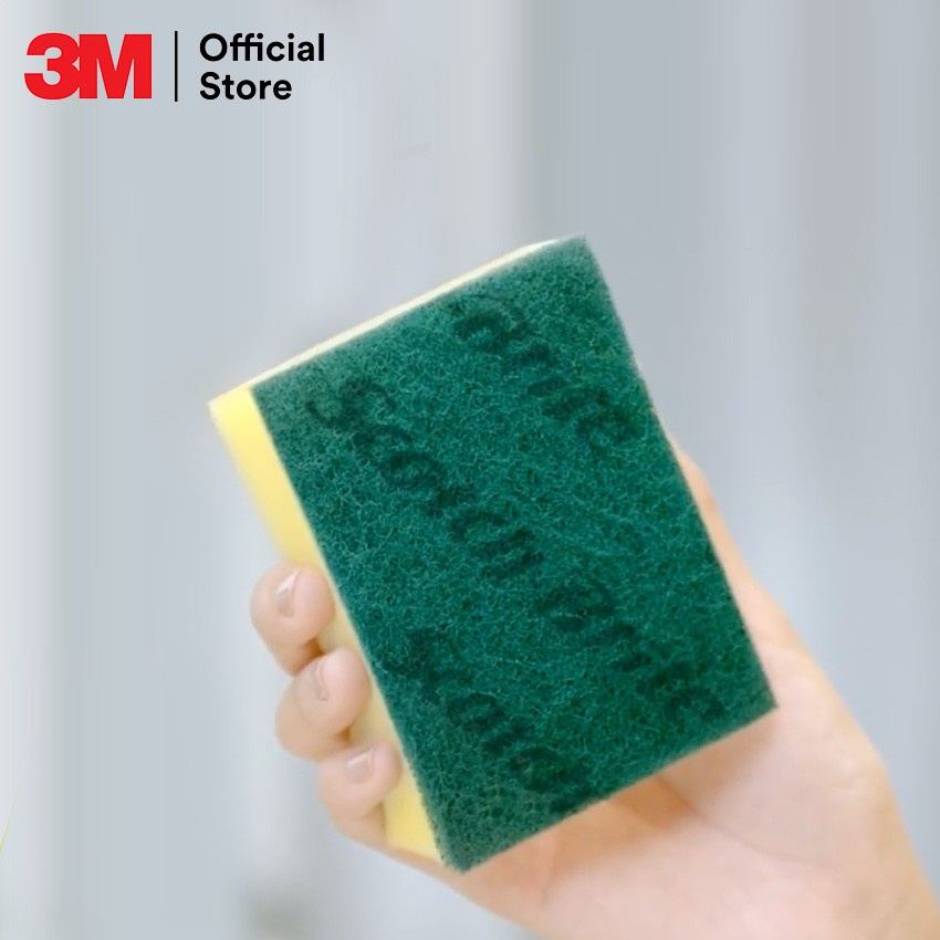 Cước Cọ Rửa Siêu Sạch Có Mút Chữ Nhật Scotch-Brite 3M  – 3X Sạch Hơn, Bền Hơn