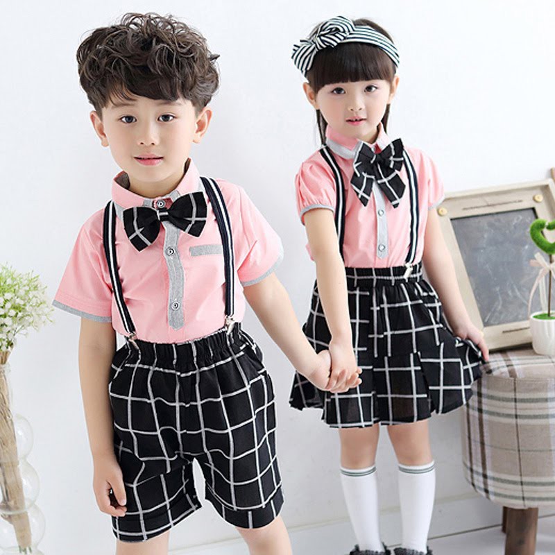 Quần áo yếm đôi trẻ em