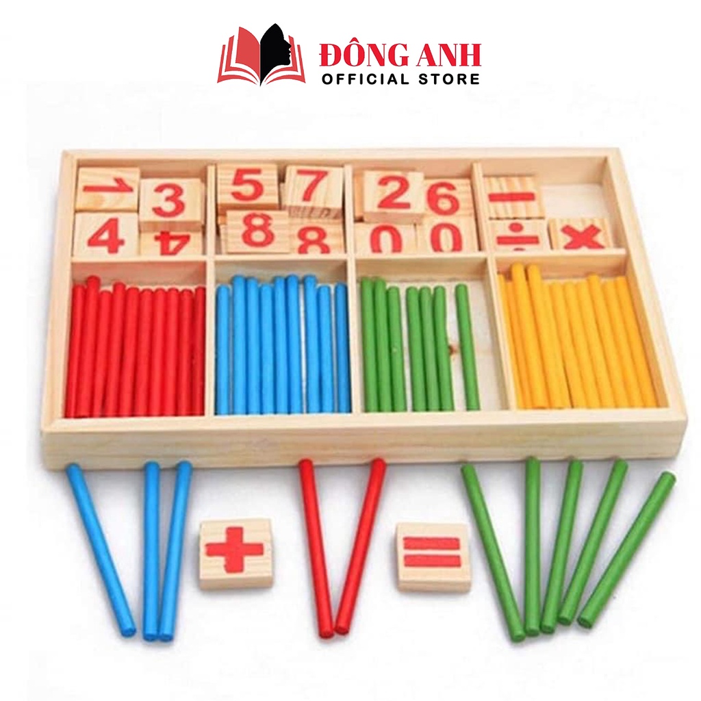 Bộ que tính gỗ Baostore cho bé học số, cách đếm và tính toán
