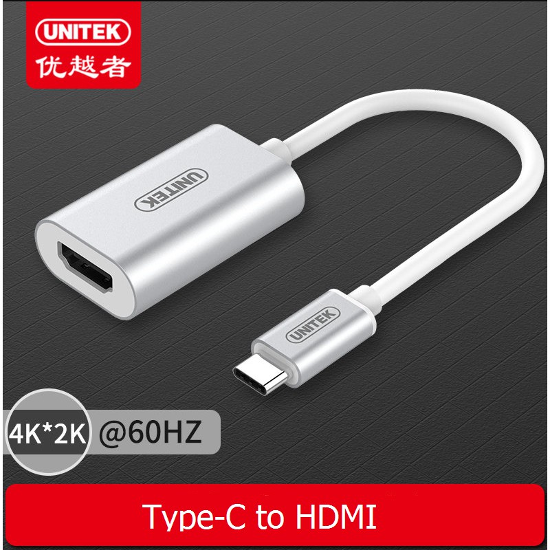 [Mã ELHACE giảm 4% đơn 300K] Cáp Type C to HDMI Unitek Y-6316, 4K x 2K - Hỗ trợ 4K/60Hz chính hãng cao cấp Unitek Y6316