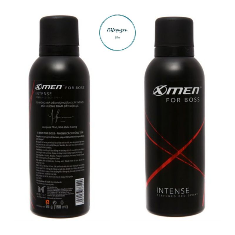 Xịt Khử Mùi 150ml XMEN FOR BOSS INTENSE