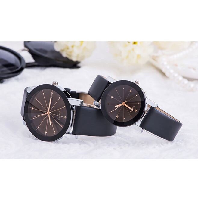 [QUÁ ĐẸP] ĐỒNG HỒ CẶP ĐÔI NAM NỮ DÂY DA MẶT ĐÁ THẠCH ANH CỰC ĐẸP | BigBuy360 - bigbuy360.vn