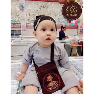 quần áo đi chùa giá rẻ - vạt hò cho bé 9-35kg