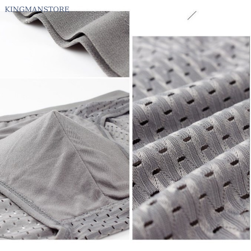 Combo Hộp 4 Quần Lót Thông Hơi Nam Tam Giác Cao Cấp, Quần Sịp Nam Tam Giác Thông Hơi Thun Lạnh Co Dãn 4 Chiều - 303