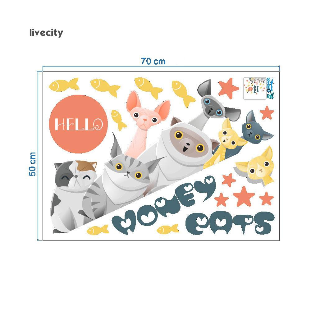 Sticker dán tường hình những chú mèo dễ thương | BigBuy360 - bigbuy360.vn