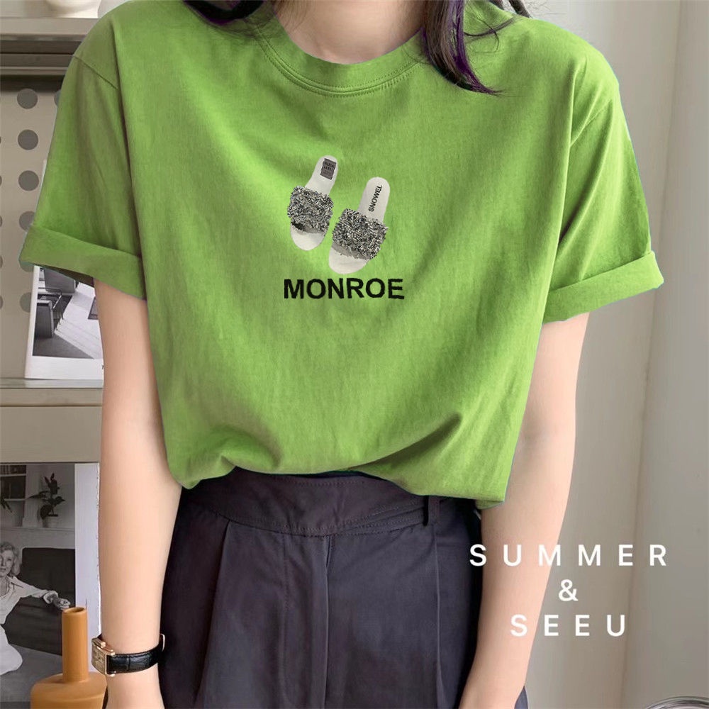 Áo thun BH cotton tay ngắn dáng rộng thời trang mới phong cách Hàn Quốc 2021
