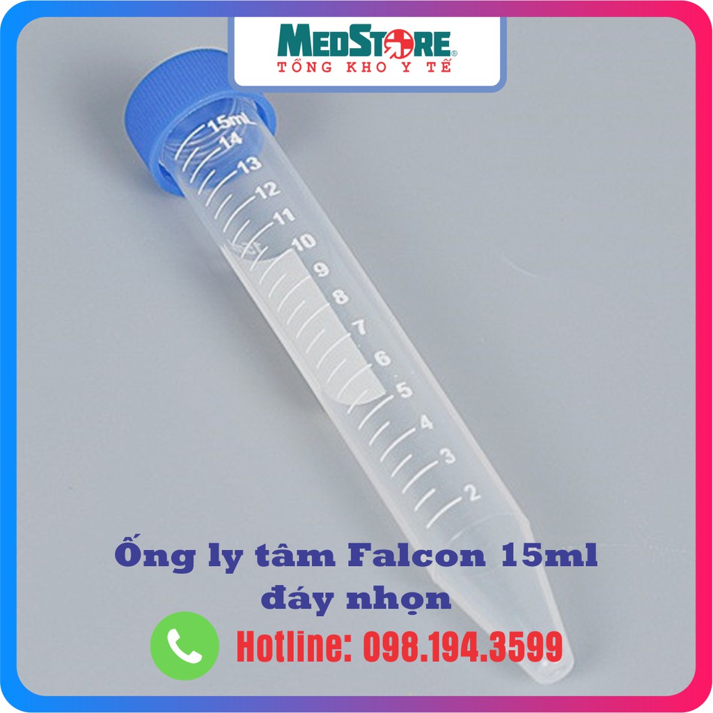 Ống ly tâm falcon 15ml Medisafe đáy nhọn